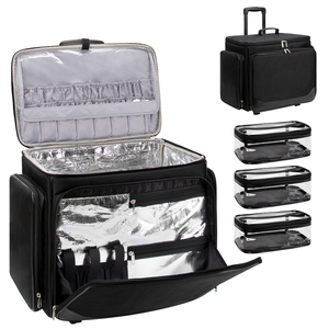 Relavel Organisateur cosmétique professionnel <span class=keywords><strong>Sac</strong></span> pour maquilleur Noir Trolley <span class=keywords><strong>de</strong></span> voyage pour coiffeur avec roues - Product Image 1