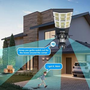 Caméra de surveillance solaire extérieure professionnelle IP66 étanche en ABS avec 3 objectifs, vision nocturne couleur 6MP, Pan-Tilt, WiFi 4G LTE - Product Image 4