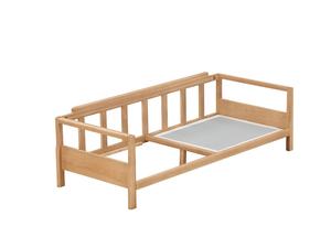 Phòng khách ghế sofa đặt rắn tro gỗ sồi khung futon bọc đầy khả năng phục hồi bọt biển phòng khách đồ nội thất bằng gỗ - Product Image 2