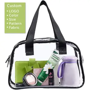 Bolsa e sacos de mão com estampa personalizada, bolsa transparente de plástico transparente para mulheres