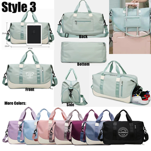 Lona de nailon personalizada, portátil, duradero, zapato, espacio, viaje, ejercicio, tela impermeable, deporte, bolsa de gimnasio con logotipo, bolsa de lona - Product Image 4