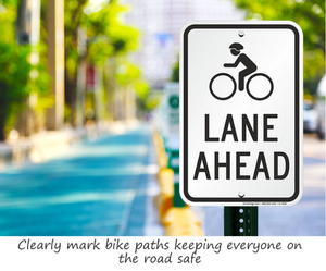 Özel bisiklet işareti alüminyum 3m yansıtıcı trafik yol güvenliği işaretleri yol uyarı tabela açık park bisiklet yolu - Product Image 5