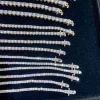 Bracelet Tennis en Moissanite Argentée Paston Jewelry, Vente Chaude, 2mm 3mm 4mm 5mm, Style Hip Hop, Bracelet Tennis Glacé en Moissanite