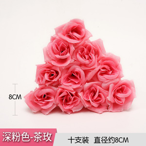 <b>Artificial</b> Rose Flower Heads Silk Fabric High Simulation Wedding Decor Single <b>Stem</b> Peihua 9003 - Product Image 2