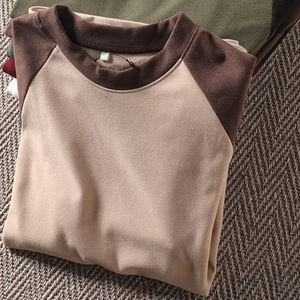 OEM Bangladesh China Factory Men's Thermal Long Sleeve T-Shirt Trendy Winter Base Layer Color Block <b>Cheap</b> Plus Size T-Shirt - Product Image 3