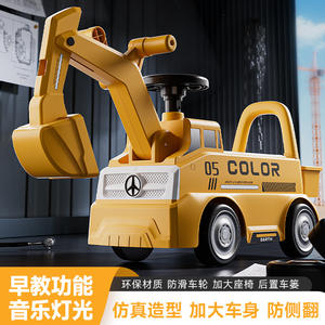 Excavadora de juguete de plástico con 4 ruedas para niños de 1 a 3 años, vehículo de ingeniería unisex con brazo excavador. - Product Image 4