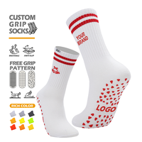 Chaussettes de yoga professionnelles mi-mollet pour femmes, antidérapantes, pour le printemps, la danse, le Pilates, chaussettes de yoga à adhérence personnalisée