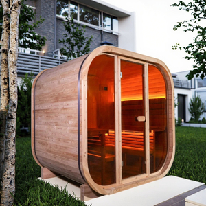 Sauna extérieur moderne en bois de sapin massif avec vapeur pour 4 personnes - Product Image 5
