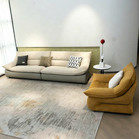 Ensemble de canapés de salon de luxe moderne |   Canapé sectionnel et fauteuil lounge en tissu rembourré