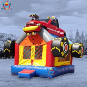 Château gonflable combiné Monster Truck commercial en PVC, voiture de course, maison de rebond, installation facile, capacité de 5 à 10 personnes pour parc d'aventure - Product Image 3