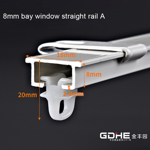 Rails de rideaux en aluminium ultra-minces pour économiser de l'espace, solutions de draperie, rails en alliage d'aluminium ultra-fins, rails métalliques personnalisés super fins, 75g - Product Image 5