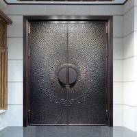 Portes Antivol en Bois Massif Direct Usine Style Chinois Moderne pour Salles de Conférence et Entrées Finition Bois Naturel Noyer Tout-en-un
