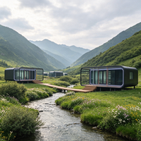 Maisonnette écologique moderne de luxe, hôtel-resort, pod de glamping, espace de couchage extérieur préfabriqué