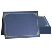 Titulaires de certificat (bleu marine 30 paquets) diplôme couvre bordure en feuille d'or pour lettre taille 8.5x11 certificats papier cartonné