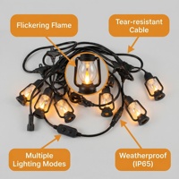 Lampes solaires électriques à filament Edison connectables IP65 pour jardin, festivals du Moyen-Orient, camping en plein air, éclairage ambiant nocturne