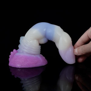 YOCY Huge Monster Dildo Squirting Function Soft Silicone Four Beads Anal Plug With <b>Suction</b> Cup Sex Toy G-Spot Massager for Women - Product Image 5