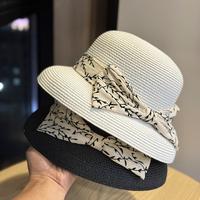 Topi Jerami Lebar Berbahan Kertas Landfond Travel Custom Sombrero, Dilengkapi Ikat Pinggang Anyaman Tangan, Cocok untuk Musim Panas dan Pantai