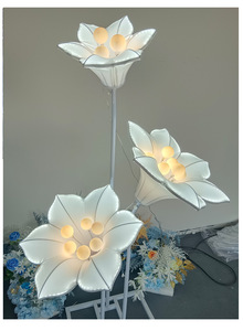 Nueva boda flores gigantes 3 Morning Glory Path filamento accesorios <span class=keywords><strong>de</strong></span> escenario <span class=keywords><strong>camino</strong></span> plomo pasarela iluminación Decoración - Product Image 2