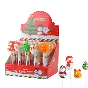 高品质贴牌甜水果味圣诞硬糖棒棒糖中国工厂批发商出售