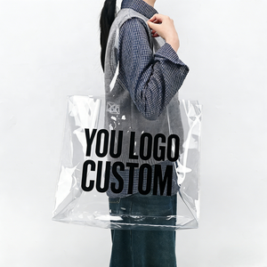 <span class=keywords><strong>Sac</strong></span> Fourre-tout de Shopping Transparent en PVC Imperméable Grande Taille, Couleur Unie, avec Logo Impression Personnalisée pour la Vente en Gros - Product Image 4
