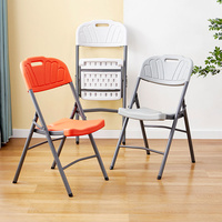 Chaise pliante en plastique solide, moderne, blanche, d'extérieur, incassable, empilable, pour événements, maison, bar et hôtel, vente en gros à prix réduit
