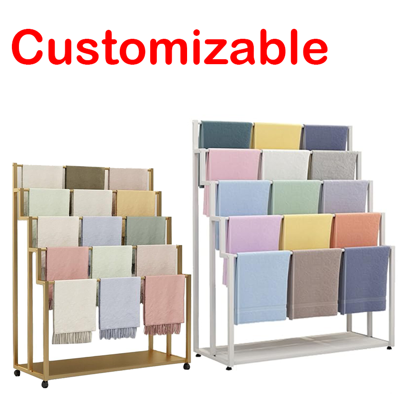 Apache Customizable Metal Floor Standing Powder Coated Scarf Display Stand Modern Design for Supermarket Storage Custom Size — view 4