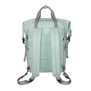 2 in 1 Minimalist Mint Green Nylon Laptop <b>Backpack</b> with Zipper Closure and Shoulder <b>Straps</b> Cross body bag - Product Image 3