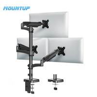 Support de moniteur triple de 32 pouces Support d'ordinateur à 3 bras pour support de moniteur