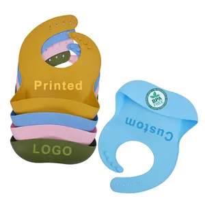 Baberos personalizados de fábrica para bebés Baberos de silicona sin Bpa personalizados Baberos de silicona para bebés