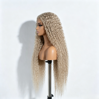 Perruque frontale en dentelle HD 13x6, bouclée birmane, blonde 613, pré-épilée, nœuds blanchis, en cheveux brésiliens pour femmes afro-américaines