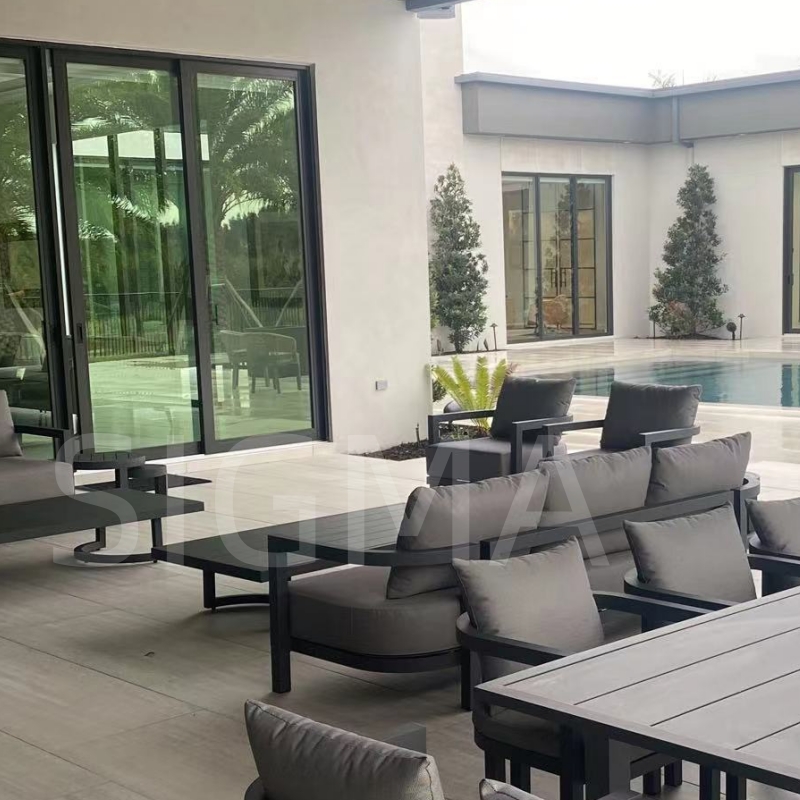 Factory Hot selling outdoor sofa garden terrace aluminum furniture garden sofa set hotel patio outdoor sofa lounge chair