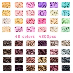 Kit de Arcilla Polimérica DIY, Cuentas Heishi Redondas Planas de Color Claro y Oscuro para Hacer Joyas, Pulseras y Manualidades, Combo Individual - Product Image 2