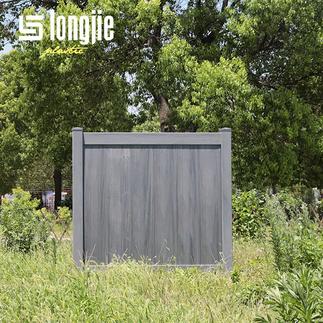 Современный дизайн Longjie 6 'x 8' карамельный цвет Прямая поставка с завода садовая конфиденциальность пластиковое покрытие ПВХ забор