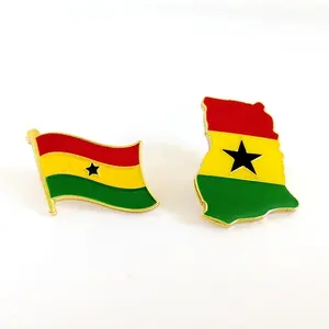 Ghana Cờ Men Mềm Ve Áo Pins Kim Loại Huy Hiệu Bán Buôn