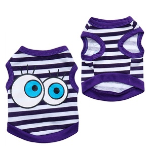 Venta al por mayor XS tamaño ropa <span class=keywords><strong>de</strong></span> algodón para perros con ojos grandes rayas XS Wag a Tude camiseta verano/primavera estilo <span class=keywords><strong>de</strong></span> dibujos animados <span class=keywords><strong>camisa</strong></span> para perros - Product Image 4