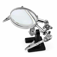 Kids School 2.5X 360 Degree Rotating Adjusting Magnifier With 2 Alligator Clips Portable Metal Magnifying Glass Lens