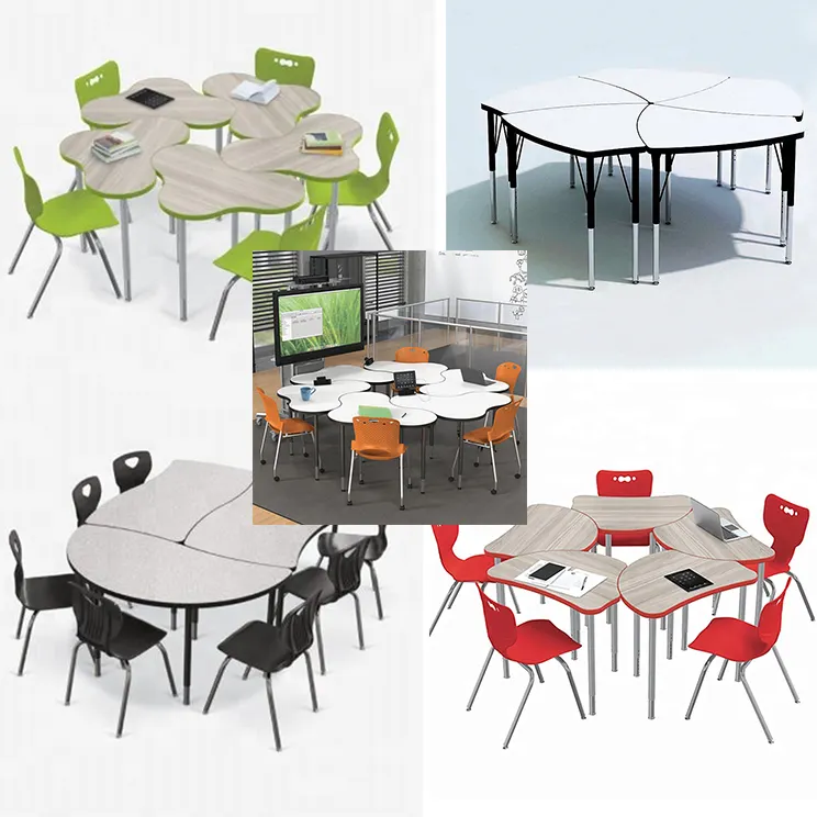 Ideal Configurable Classroom System Combination Student Desks With Hpl Board  Ergonomic Comfortable School furniture/