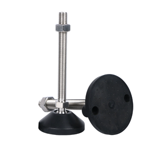 רגל מתכווננת מפלדת אל-חלד/פלסטיק עם בסיס ניילון רב-כיווני 80 מ\\\"מ, רגליים מפרקיות עם הברגה M12/M14/M16/M20 למלונות - Product Image 3