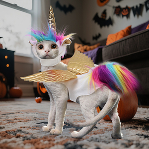 Einhorn Transformation Halloween Kostüm Set für Kinder Erwachsene Atmungsaktive Polyester Fleece Oxford Stoff Non-Pilling Katzen hut für - Product Image 4