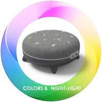 Machine à sons apaisants pour le sommeil avec veilleuse, 7 sons relaxants et lumière d'ambiance RVB, minuteur 30/60/90 min, aide au sommeil pour bébé, en plastique
