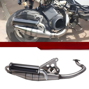 Tubo de Escape para Motocicleta/Scooter Yamaha JOG 50, Sección Completa con Contrapresión, Color Plata/Negro - Product Image 4