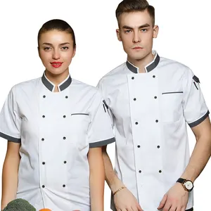 High Quality Restaurant Cooking Jacket Summer Short Sleeve Kitchen Chef Uniform Pastry Chef Coat For Hotel