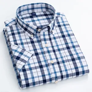 New in <strong>Shirt</strong> Summer Plaid Short Sleeve <strong>Shirts</strong> <strong>for</strong> <strong>Man</strong> Slim Fit <strong>Linen</strong> Cotton Elegant Clothes - Product Image 3