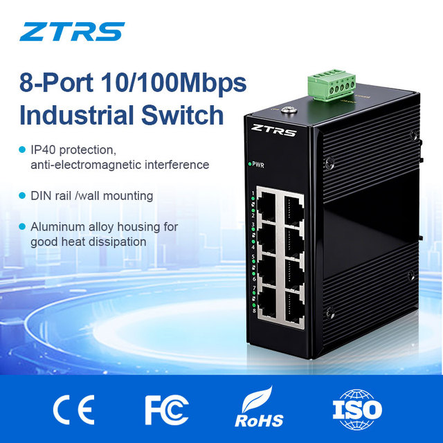 Original Brand 8-port 10/100M Industrial Ethernet Switch IPS1008