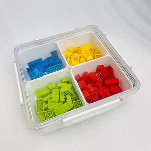 Plateau rond avec couvercle Boîte bac sensoriel plateau plaque Tinker plateau Montessori plateau Waldorf pour le stockage partie libre jeu - Product Image 4