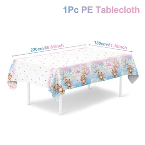 <span class=keywords><strong>Tovaglia</strong></span> in <span class=keywords><strong>Plastica</strong></span> PE Impermeabile e Antimacchia per Festa di Rivelazione del Sesso del Bambino, <span class=keywords><strong>Blu</strong></span> e Rosa - Product Image 5