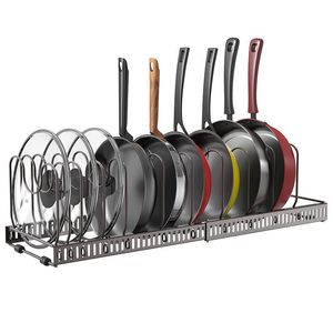 DS3549 ayarlanabilir Pot organizatör raf tencere kapağı tutucu kesme tahtaları raf genişletilebilir Pan organizatör kabine için saksı rafı - Product Image 2