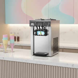 Machine à glace molle commerciale compacte LD BQL128 en acier inoxydable, moteur 1300W, modèle de table, garantie 1 an pour restaurant et usage domestique - Product Image 2