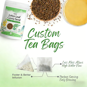 Thé santé biologique OEM à base de feuilles de lotus et de graines de cassia, sans caféine, complément alimentaire à base de plantes pour la gestion du poids, 16 sachets de thé en boîte - Product Image 4