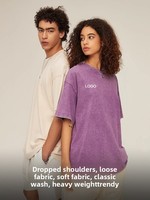 T-shirt Homme Streetwear et Workwear en Coton Pur Lavé et Vieilli 240g, Coupe Oversize, Motif Imprimé, Logo au Dos, Manches Courtes, Robuste